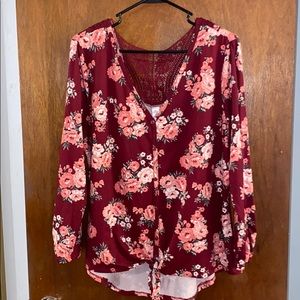 Lace-back floral top